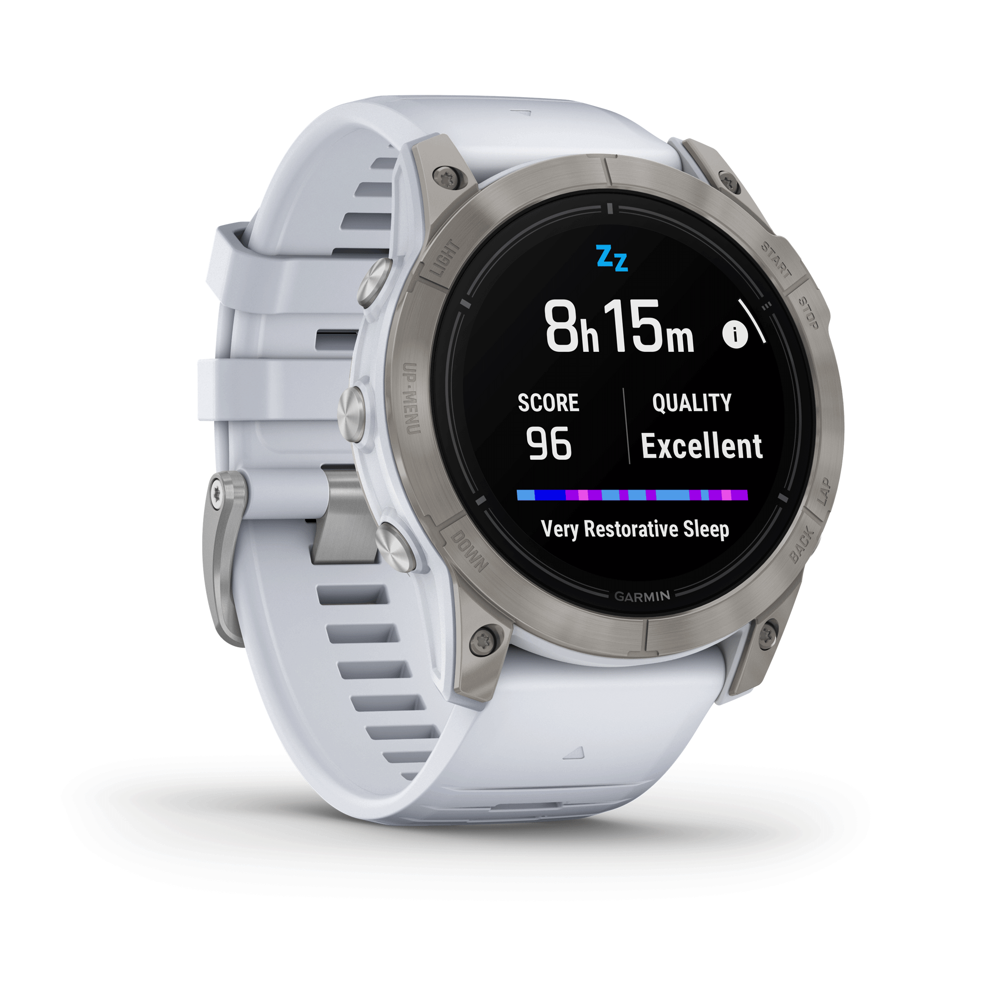 Montre Garmin Epix Pro (Gen2) Sapphire Edition Titane Silver bracelet silicone blanc 51 mm 010-02804-11
