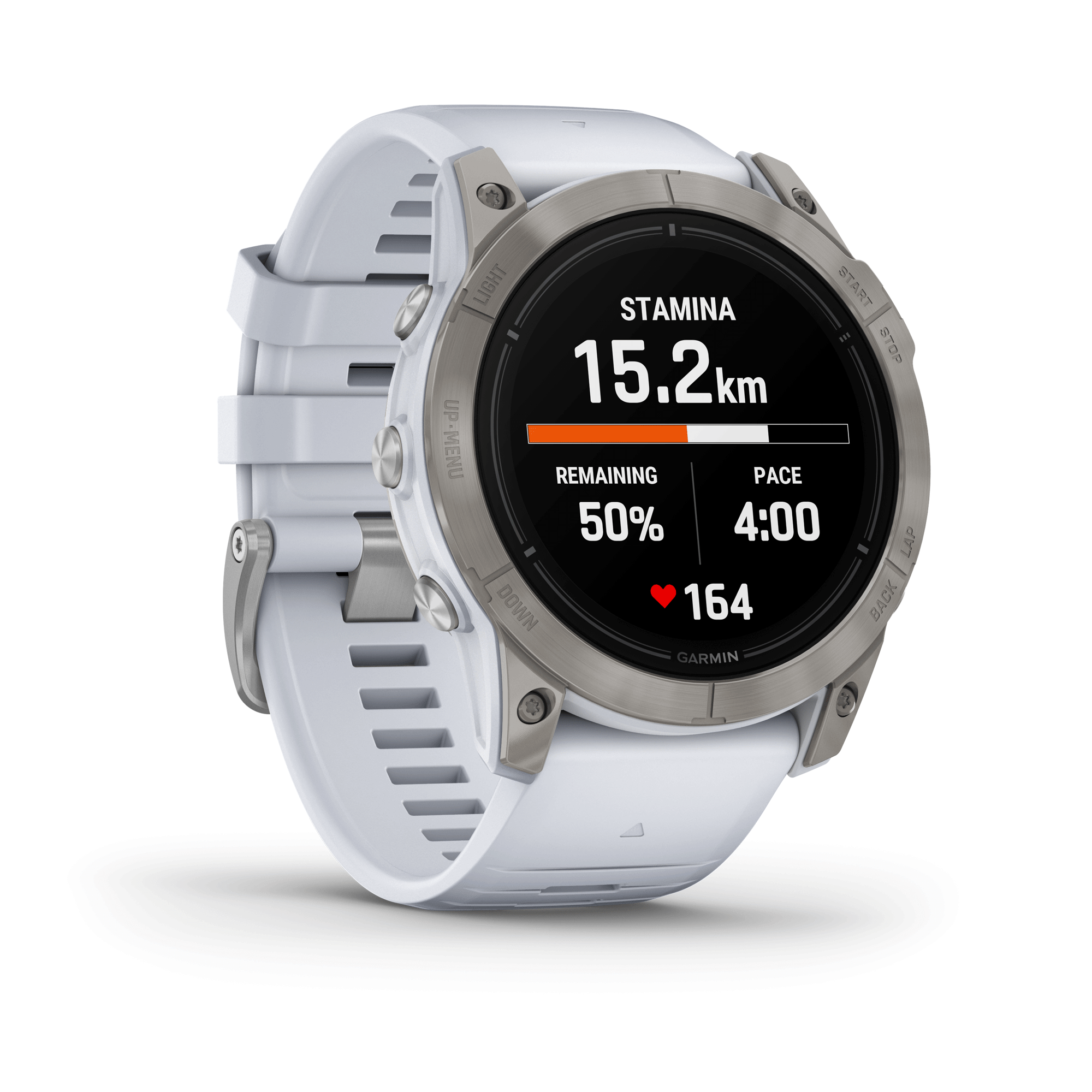 Montre Garmin Epix Pro (Gen2) Sapphire Edition Titane Silver bracelet silicone blanc 51 mm 010-02804-11
