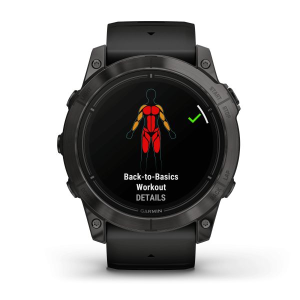 Montre Garmin Epix Pro (Gen2) Sapphire Edition Titane Carbon Gray DLC bracelet silicone noir 51 mm 010-02804-01