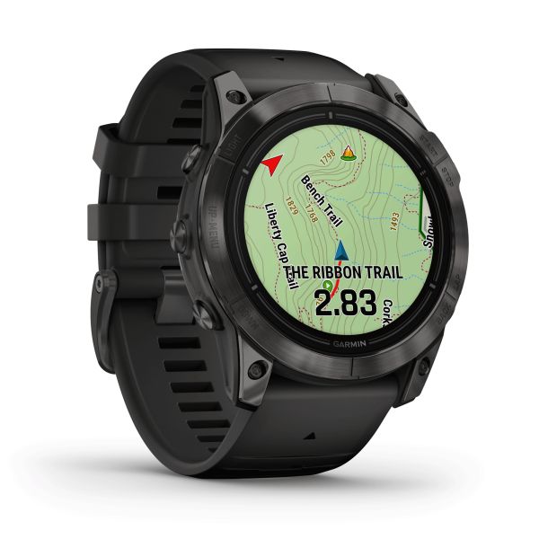 Montre Garmin Epix Pro (Gen2) Sapphire Edition Titane Carbon Gray DLC bracelet silicone noir 51 mm 010-02804-01