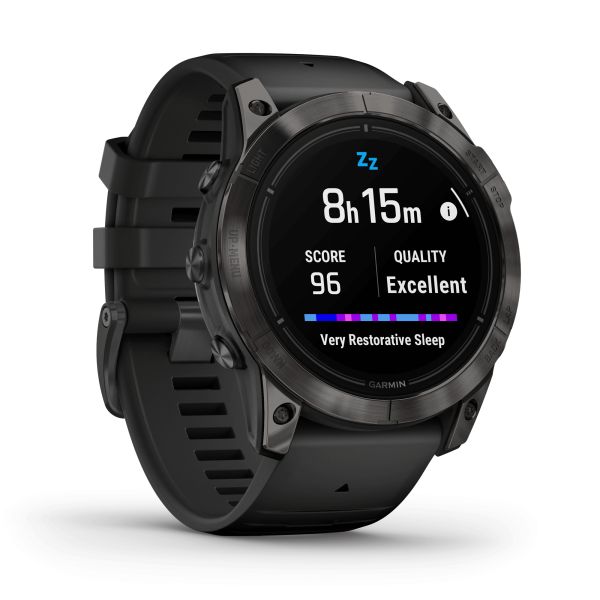 Montre Garmin Epix Pro (Gen2) Sapphire Edition Titane Carbon Gray DLC bracelet silicone noir 51 mm 010-02804-01