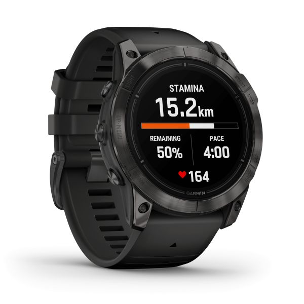 Montre Garmin Epix Pro (Gen2) Sapphire Edition Titane Carbon Gray DLC bracelet silicone noir 51 mm 010-02804-01