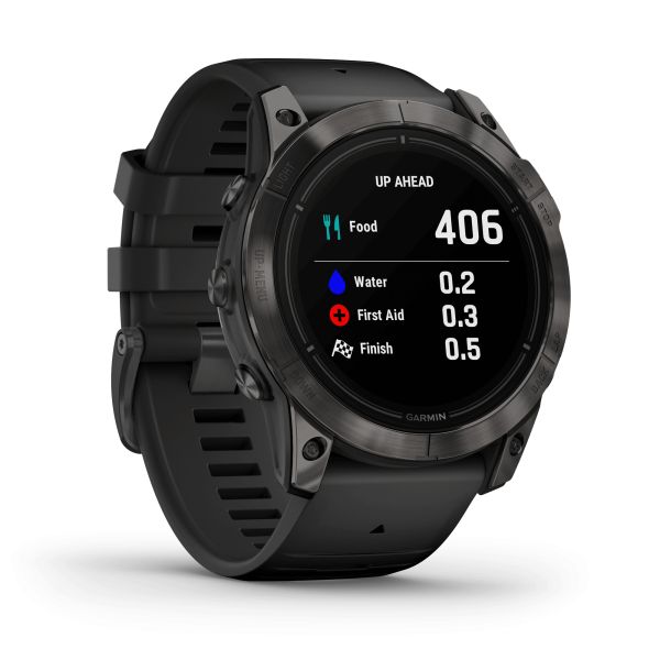Montre Garmin Epix Pro (Gen2) Sapphire Edition Titane Carbon Gray DLC bracelet silicone noir 51 mm 010-02804-01