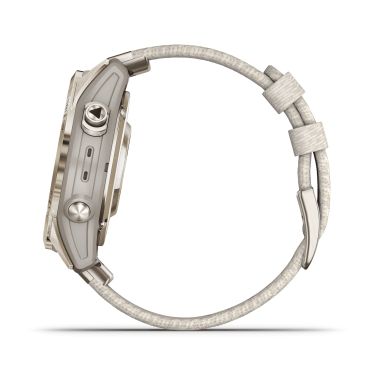 Montre Garmin Epix Pro (Gen2) Sapphire Special Edition Titane Light Gold bracelet nylon beige 42 mm 010-02802-20