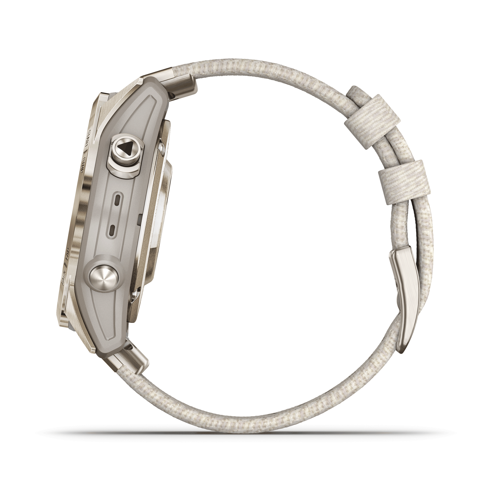 Montre Garmin Epix Pro (Gen2) Sapphire Special Edition Titane Light Gold bracelet nylon beige 42 mm 010-02802-20