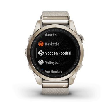 Montre Garmin Epix Pro (Gen2) Sapphire Special Edition Titane Light Gold bracelet nylon beige 42 mm 010-02802-20