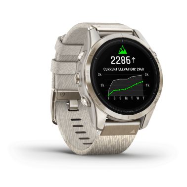 Montre Garmin Epix Pro (Gen2) Sapphire Special Edition Titane Light Gold bracelet nylon beige 42 mm 010-02802-20