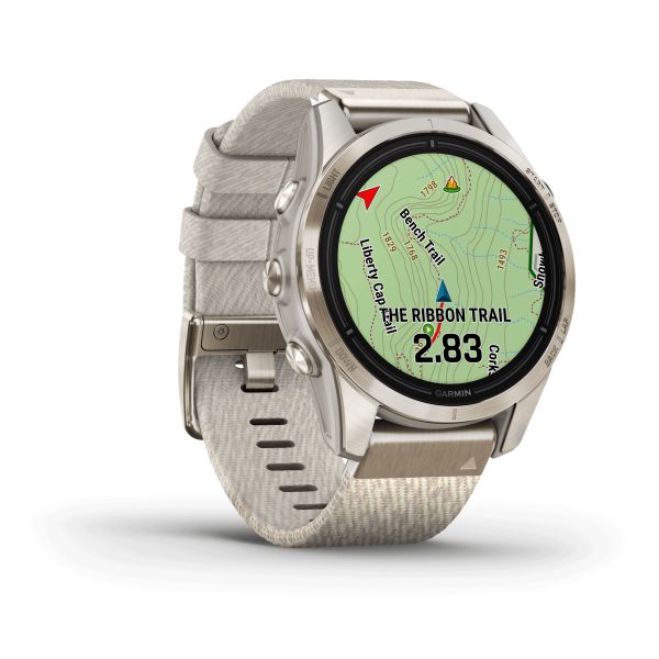 Montre Garmin Epix Pro (Gen2) Sapphire Special Edition Titane Light Gold bracelet nylon beige 42 mm 010-02802-20