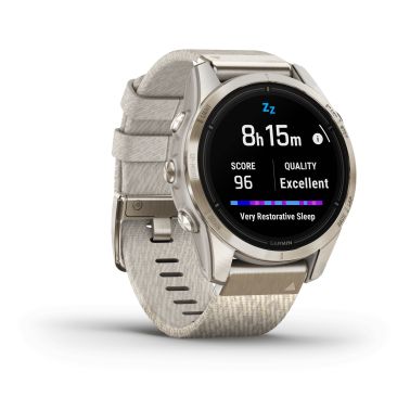 Montre Garmin Epix Pro (Gen2) Sapphire Special Edition Titane Light Gold bracelet nylon beige 42 mm 010-02802-20