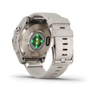 Montre Garmin Epix Pro (Gen2) Sapphire Special Edition Titane Light Gold bracelet nylon beige 42 mm 010-02802-20