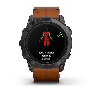 Garmin Epix Pro (Gen2) Sapphire Special Edition Titanium Carbon Gray DLC watch brown leather strap 51 mm 010-02804-30