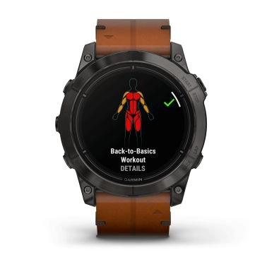 Montre Garmin Epix Pro (Gen2) Sapphire Special Edition Titane Carbon Gray DLC bracelet cuir marron 51 mm 010-02804-30