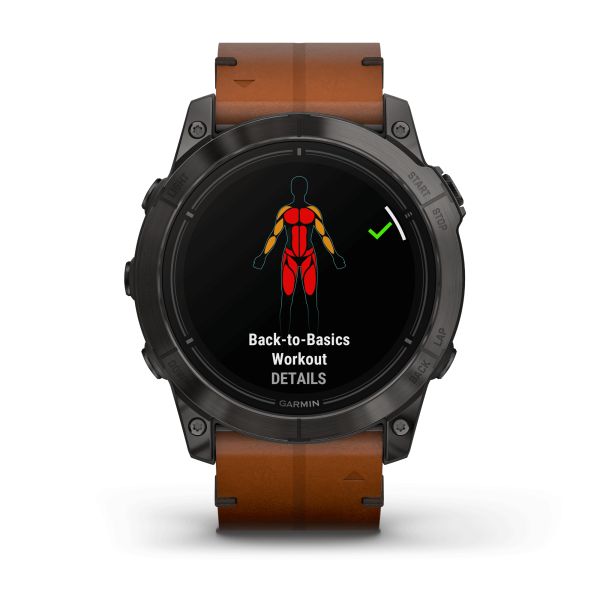 Garmin Epix Pro (Gen2) Sapphire Special Edition Titanium Carbon Gray DLC watch brown leather strap 51 mm 010-02804-30