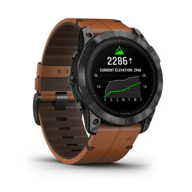 Garmin Epix Pro (Gen2) Sapphire Special Edition Titanium Carbon Gray DLC watch brown leather strap 51 mm 010-02804-30