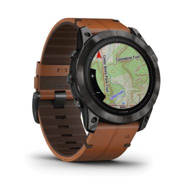 Garmin Epix Pro (Gen2) Sapphire Special Edition Titanium Carbon Gray DLC watch brown leather strap 51 mm 010-02804-30