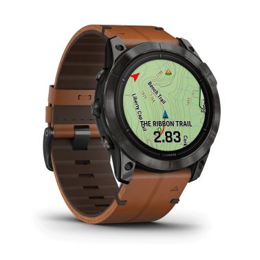 Garmin Epix Pro (Gen2) Sapphire Special Edition Titanium Carbon Gray DLC watch brown leather strap 51 mm 010-02804-30