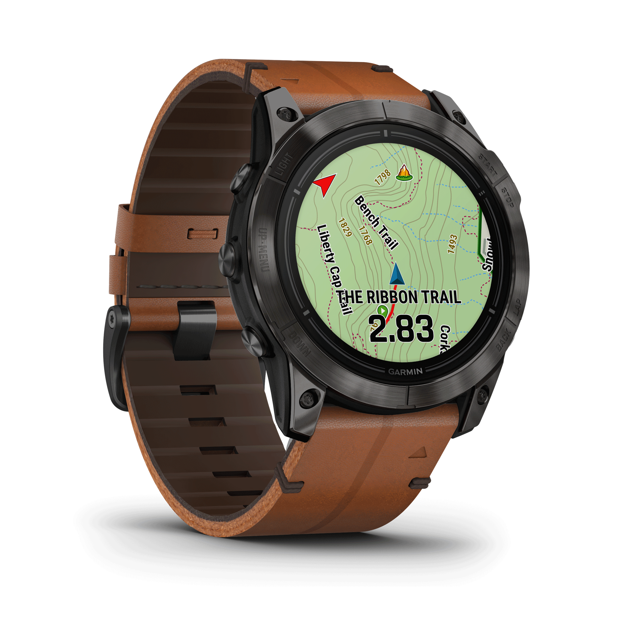 Garmin Epix Pro (Gen2) Sapphire Special Edition Titanium Carbon Gray DLC watch brown leather strap 51 mm 010-02804-30