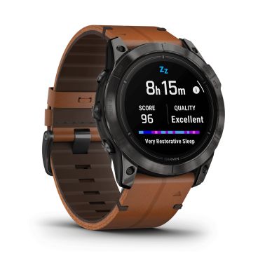 Garmin Epix Pro (Gen2) Sapphire Special Edition Titanium Carbon Gray DLC watch brown leather strap 51 mm 010-02804-30