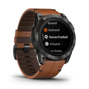 Garmin Epix Pro (Gen2) Sapphire Special Edition Titanium Carbon Gray DLC watch brown leather strap 51 mm 010-02804-30