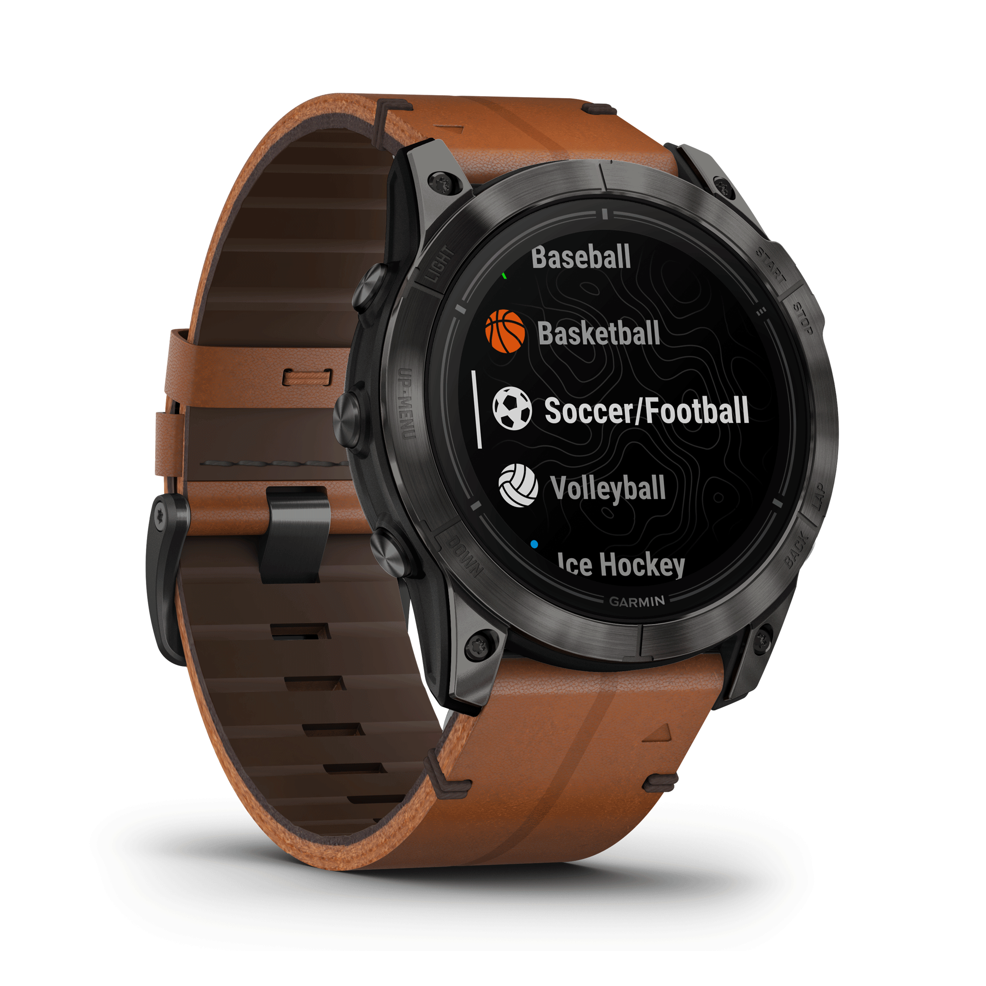 Garmin Epix Pro (Gen2) Sapphire Special Edition Titanium Carbon Gray DLC watch brown leather strap 51 mm 010-02804-30