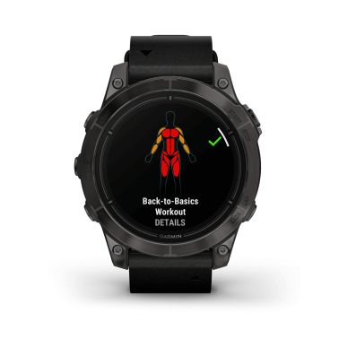 Montre Garmin Epix Pro (Gen2) Sapphire Special Edition Titane Carbon Gray DLC bracelet cuir noir 47 mm 010-02803-30