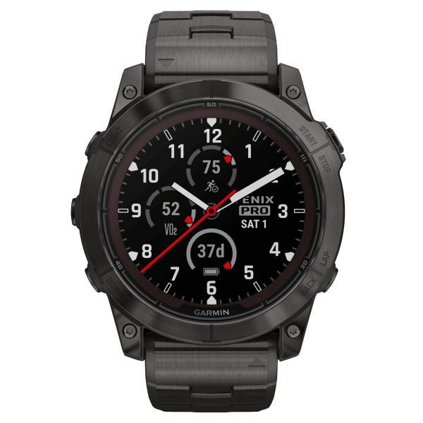 Garmin Fenix 7X Pro Sapphire Solar Special Edition Titanium Carbon Gray DLC Watch strap grey titanium 51 mm 010-02778-30