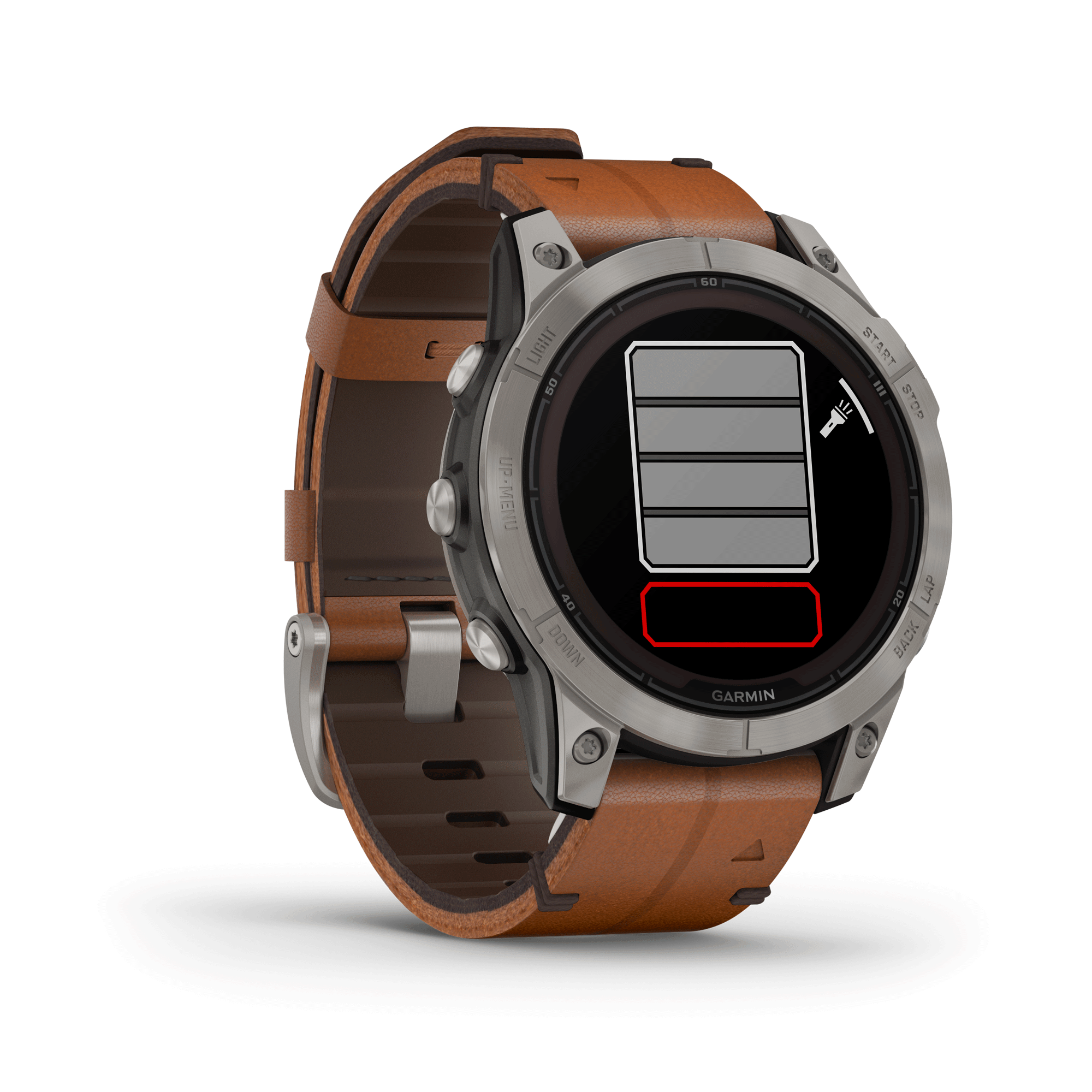 Bracelet en cuir Garmin Fenix 7X Pro, marron