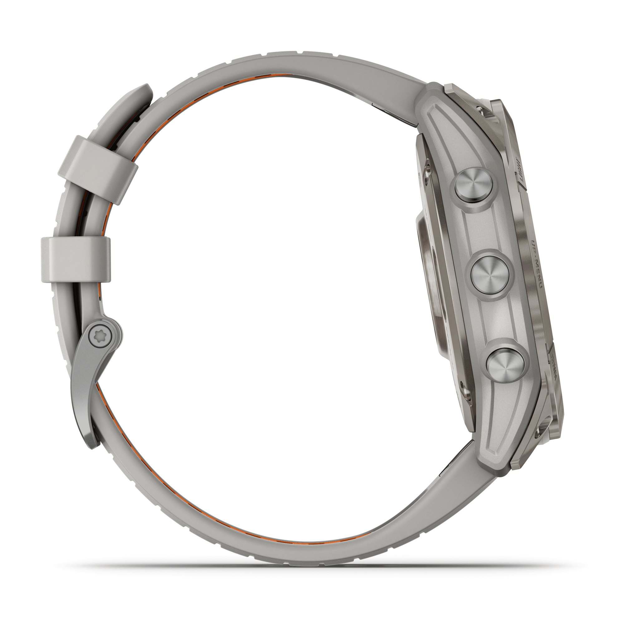 Montre Garmin Fénix 7X Pro Sapphire Solar Edition Titane bracelet silicone gris et orange 51 mm 010-02778-15