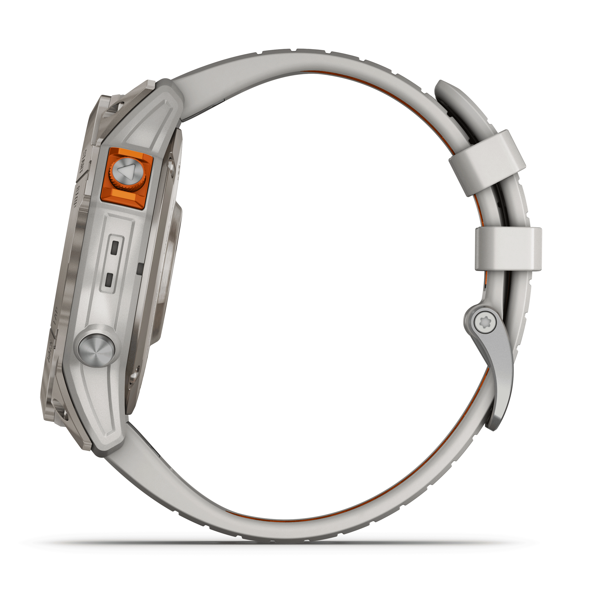 Montre Garmin Fénix 7X Pro Sapphire Solar Edition Titane bracelet silicone gris et orange 51 mm 010-02778-15