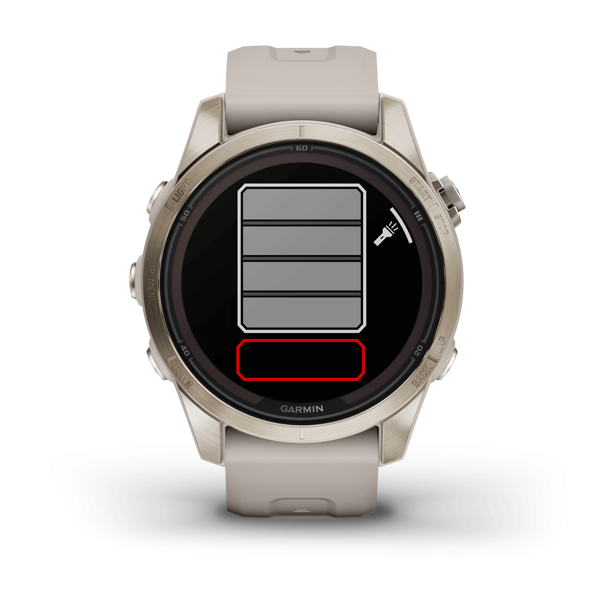 Montre Garmin Fénix 7S Pro Sapphire Solar Edition Selection bracelet silicone crème 42 mm 010-02776-15