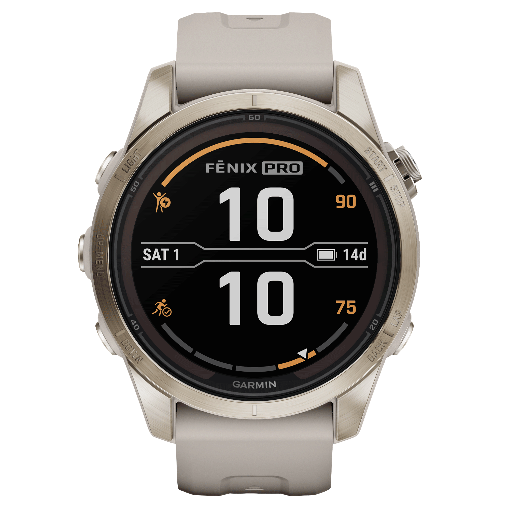 Montre Garmin Fénix 7S Pro Sapphire Solar Edition Selection bracelet silicone crème 42 mm 010-02776-15