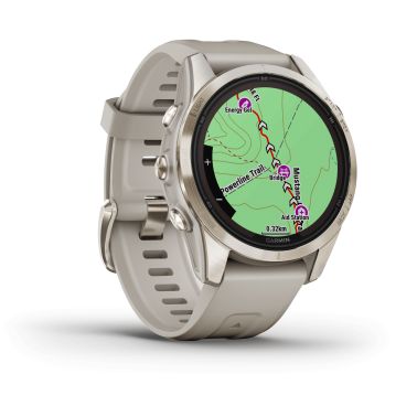 Montre Garmin Fénix 7S Pro Sapphire Solar Edition Selection bracelet silicone crème 42 mm 010-02776-15
