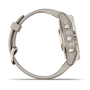 Montre Garmin Fénix 7S Pro Sapphire Solar Edition Selection bracelet silicone crème 42 mm 010-02776-15