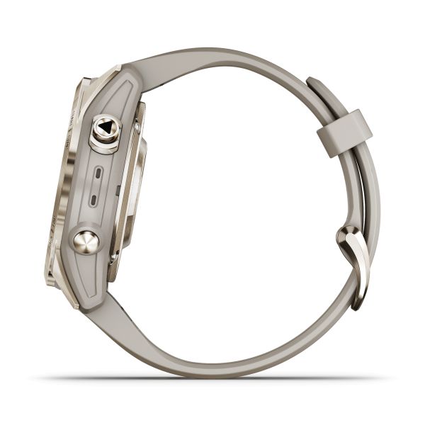 Montre Garmin Fénix 7S Pro Sapphire Solar Edition Selection bracelet silicone crème 42 mm 010-02776-15