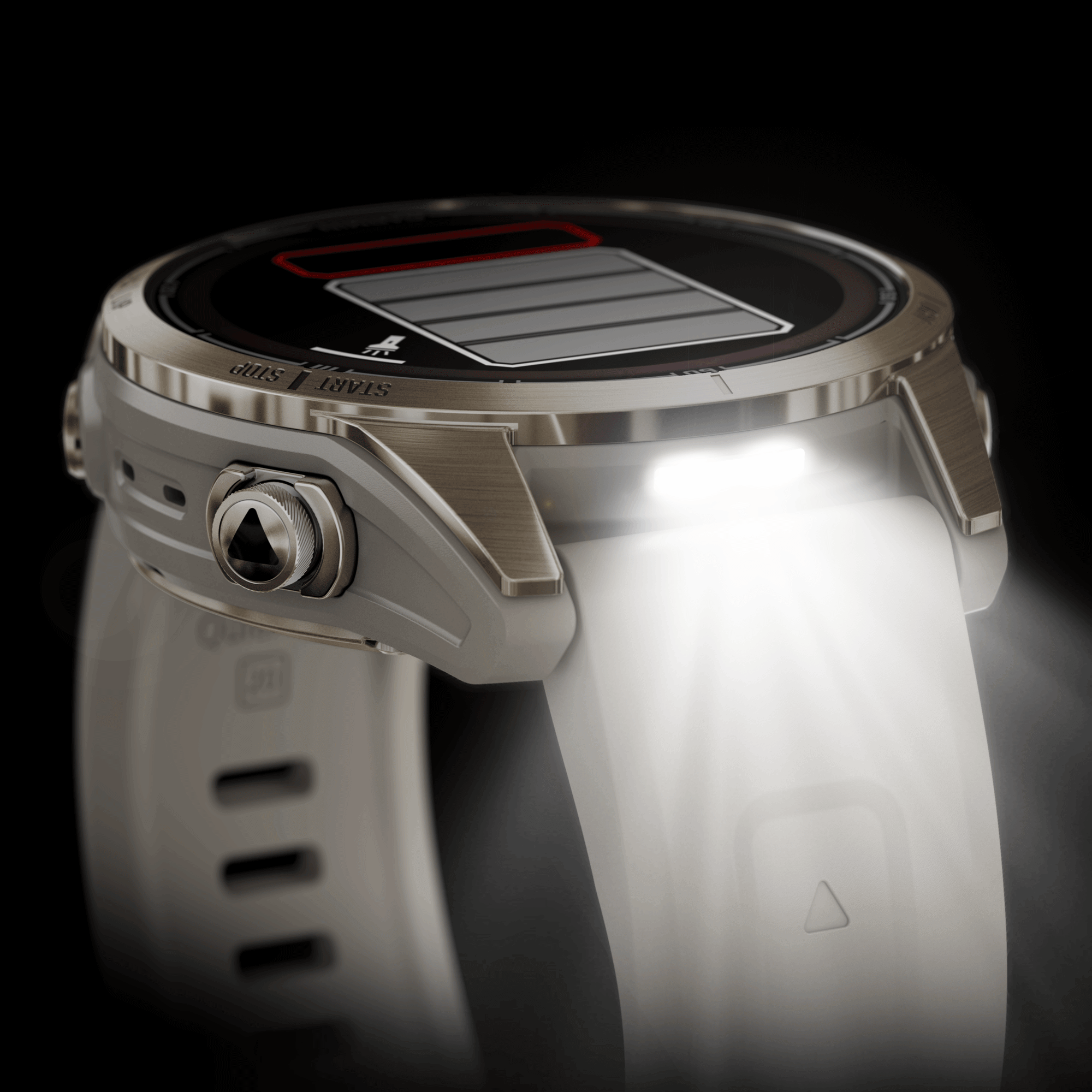 Montre Garmin Fénix 7S Pro Sapphire Solar Edition Selection bracelet silicone crème 42 mm 010-02776-15