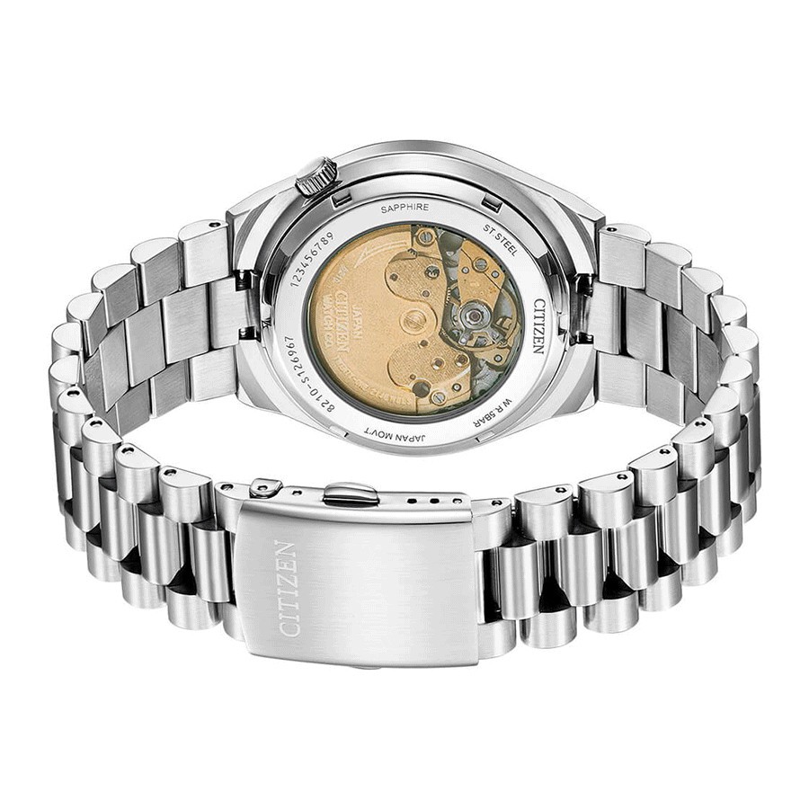 Montre Citizen Tsuyosa automatique cadran jaune bracelet acier 40 mm