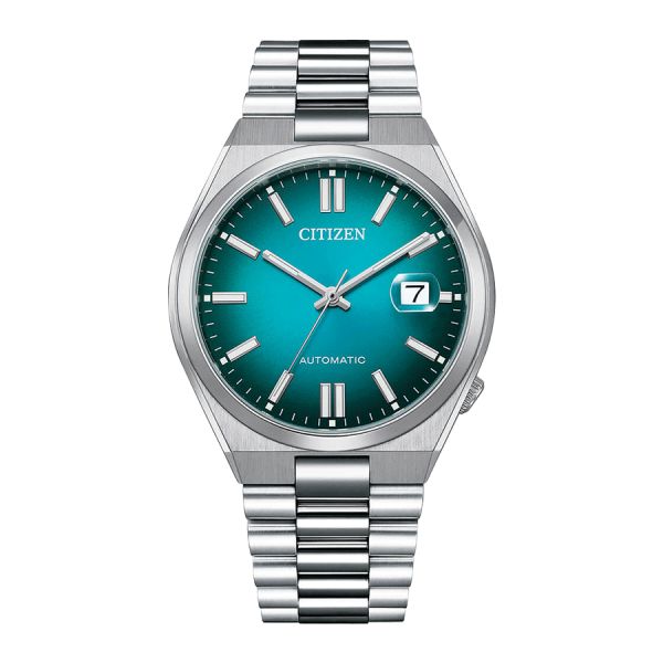 Citizen Tsuyosa automatic watch turquoise blue dial steel bracelet 40 mm