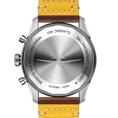 Breitling Classic AVI Chronograph Curtiss Warhawk automatic watch green dial brown leather strap 42 mm