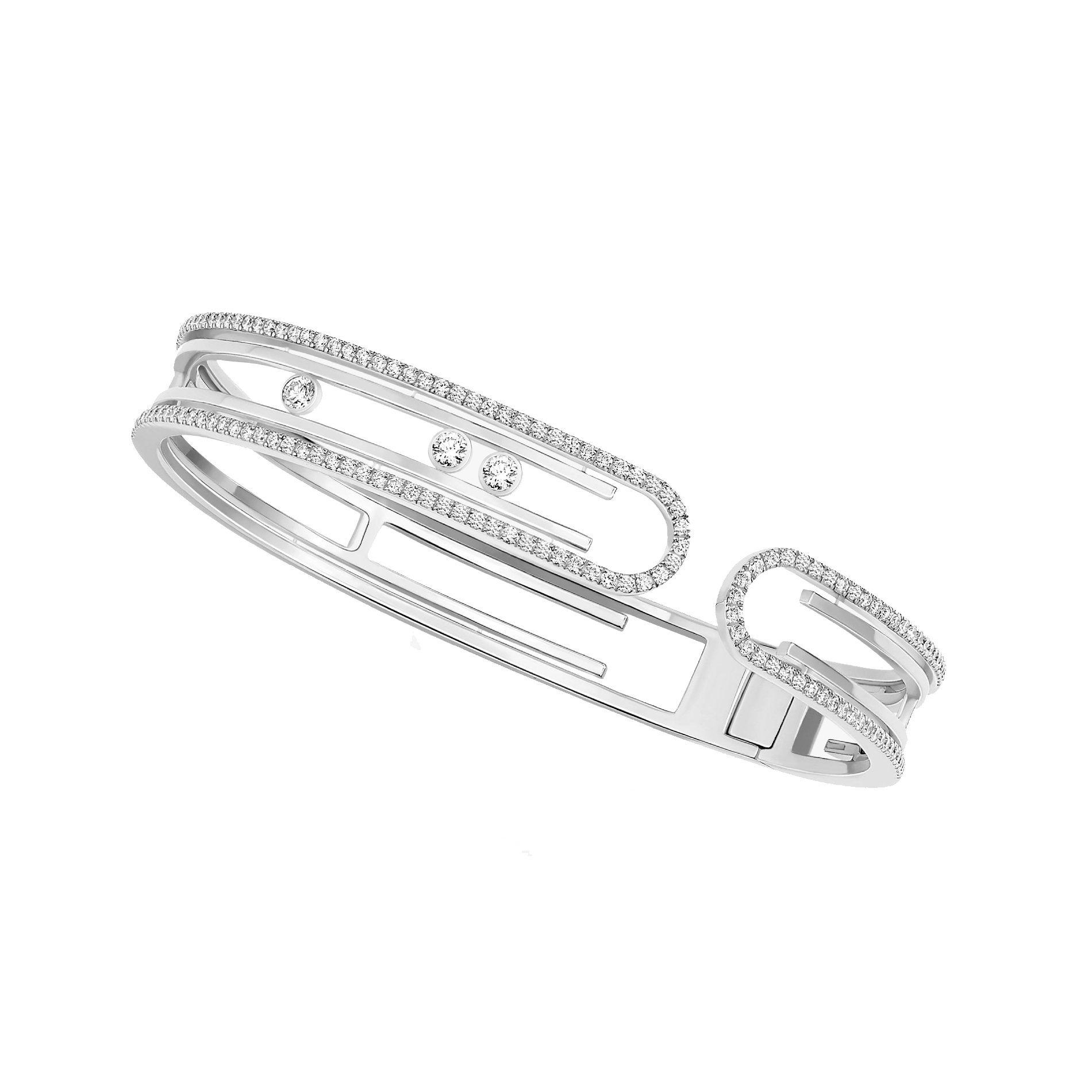Messika Bangle Move 10th bracelet in white gold and diamonds Lepage
