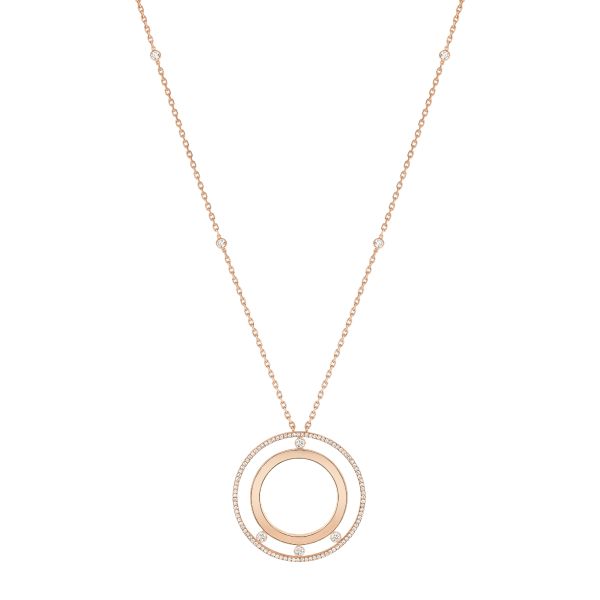 Collier Long Messika Move Romane Pavé en Diamants et or rose