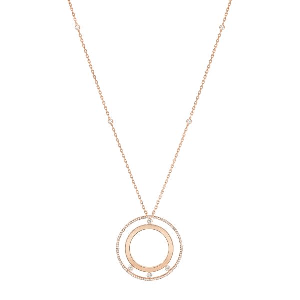 Collier Long Messika Move Romane Pavé en Diamants et or rose