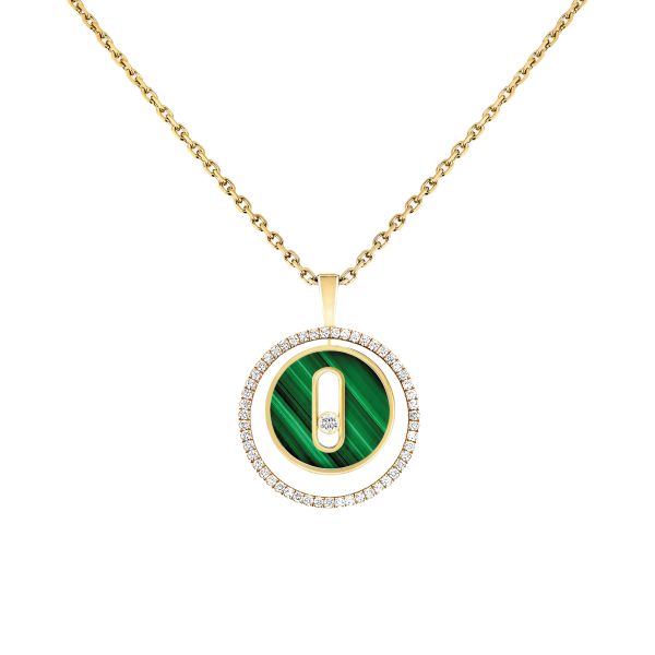 Collier Messika Lucky Move PM en or jaune, diamants et malachite