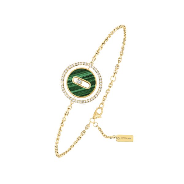 Messika Lucky Move PM bracelet in yellow gold, diamonds and malachite