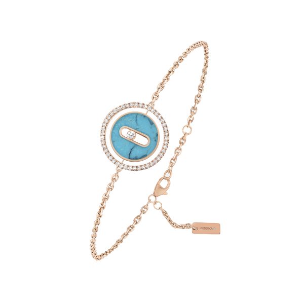 Messika Lucky Move PM bracelet in rose gold, diamonds and turquoise