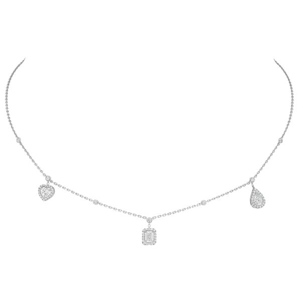 Messika My Twin Trio necklace in white gold and diamonds