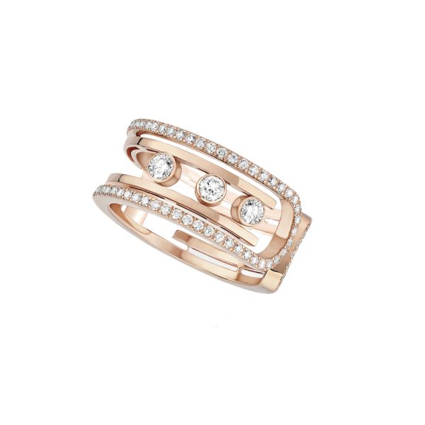 Messika Move 10th ring in rose gold and diamonds