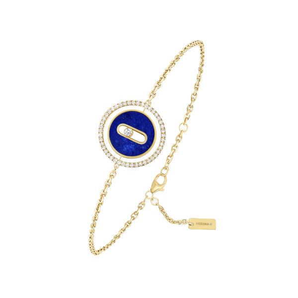 Bracelet Messika Lucky Move PM en or jaune, diamants et lapis lazuli