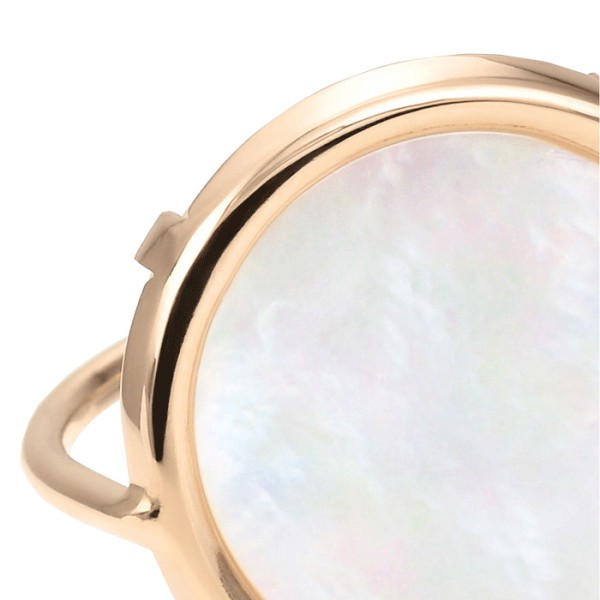 Bague Ginette NY Disc en or rose et nacre