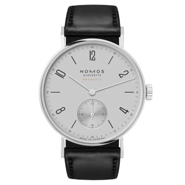 Montre Nomos Tangente Neomatik Gris Platine automatique cadran gris galvanisé bracelet cuir noir 35 mm 189