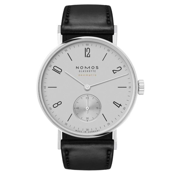 Montre Nomos Tangente Neomatik Gris Platine automatique cadran gris galvanisé bracelet cuir noir 35 mm 189